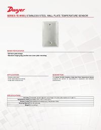 Thumbnail of document Data Sheet - TE-WSS Stainless Steel Wall Plate Temperature Sensor